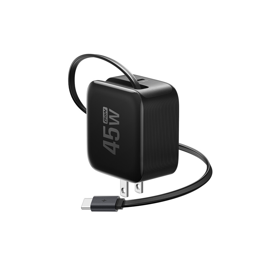 cargador rápido ecoflow 45 w cable retráctil gan
