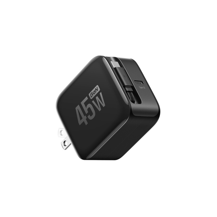 cargador rápido ecoflow 45 w cable retráctil gan