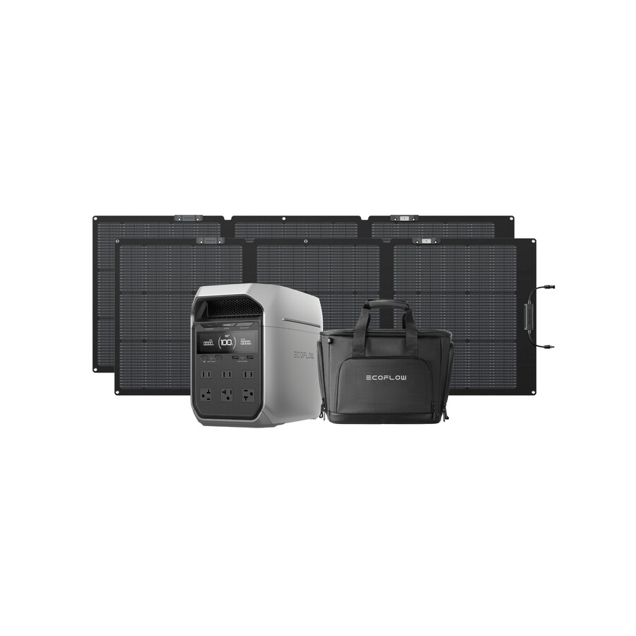 estación de energía portátil ecoflow delta 3 plus 2 paneles solares de 220 w bolsa serie delta 3