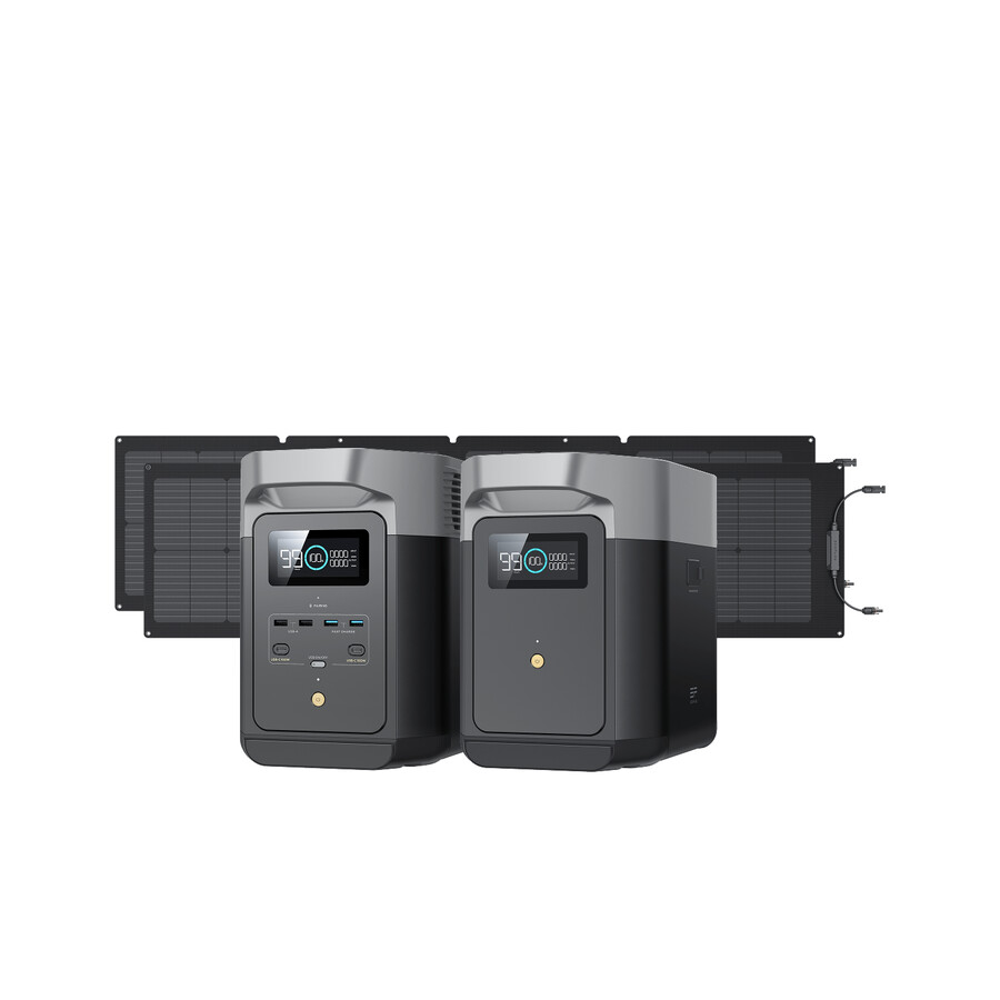 ecoflow delta 2 batería adicional inteligente delta 2 2 paneles solares de 110 w